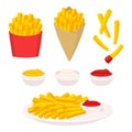 French fries illustration set