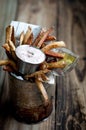 French Fries with Kalamata Olive Dip