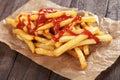 French fries with ketchup Royalty Free Stock Photo