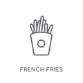 French fries linear icon. Modern outline French fries logo conce