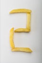 French fries Numbers on white background