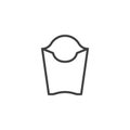 French fries pack line icon
