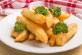 French fries with parsley on a plate Royalty Free Stock Photo