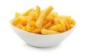 French fries on a plate, isolated on white background Royalty Free Stock Photo