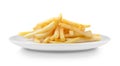 French fries in plate isolated on white background Royalty Free Stock Photo