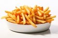 French fries in plate on white Royalty Free Stock Photo