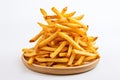 French fries in plate on white Royalty Free Stock Photo