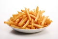 French fries in plate on white Royalty Free Stock Photo