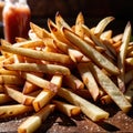 French fries, popular deep fried potato snack