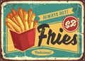 French fries in red box vintage fast food sign