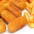 French fries and spanish croquettes Royalty Free Stock Photo