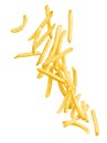 French fries splashing isolated