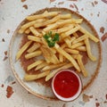 French Fries on top of Terrazo Royalty Free Stock Photo