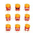 French Fries - vector set of mascot illustrations.