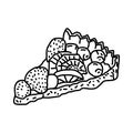 French Fruit Tart Icon. Doodle Hand Drawn or Outline Icon Style