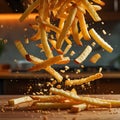 French Fry Toss Captured Royalty Free Stock Photo