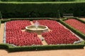 french garden in a medieval castle - castelnaud-la-chapelle - france Royalty Free Stock Photo