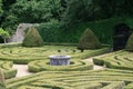 french garden in a medieval castle - france Royalty Free Stock Photo