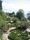French garden in terrace on the Lake Garda in Italy.
