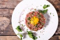 French gastronomy,steak tartare Royalty Free Stock Photo