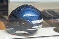 French gendarmerie motorcycle helmet in windows recruiting office