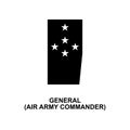 French general air army commander military ranks and insignia glyph icon Royalty Free Stock Photo