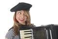 French girl with accordion Royalty Free Stock Photo