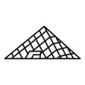 French glass pyramide icon, outline style