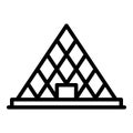 French glass pyramide icon, outline style