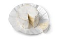 French goat cheese stuffed with truffle and a piece on white background Royalty Free Stock Photo