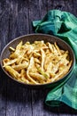 French golden wax beans coated with breadcrumbs