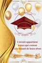 French Graduation Greeting Card, Also For Print