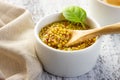 French grain mustard in a bowl.