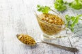 French grain mustard in a bowl.