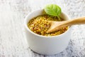 French grain mustard in a bowl