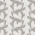 French grey doodle motif linen seamless pattern. Tonal country cottage style abstract scribble motif background. Simple