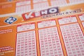 French grids of Keno lotto from the society la francaise des jeux