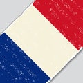 French grunge flag. Vector illustration. Royalty Free Stock Photo