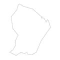 French Guiana dotted outline vector map