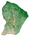 French Guinea relief map