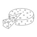 French hard cheese icon in outline style isolated on white background. France country symbol stock vector illustration. Royalty Free Stock Photo