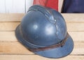 French helmet and old french flag