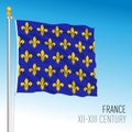 French historical flag, France, XII XIII century