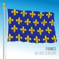 French historical flag, France, XII XIII century