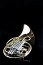 French Horn on Black Royalty Free Stock Photo