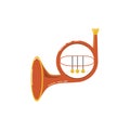 French Horn icon isolated on white background. Royalty Free Stock Photo
