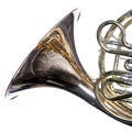 French Horn Isolated Against White Royalty Free Stock Photo