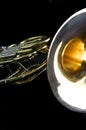 French Horn Isolated on Back Royalty Free Stock Photo