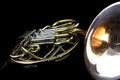 French Horn Isolated on Back Royalty Free Stock Photo