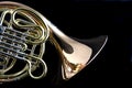 French Horn Isolated on Back Royalty Free Stock Photo